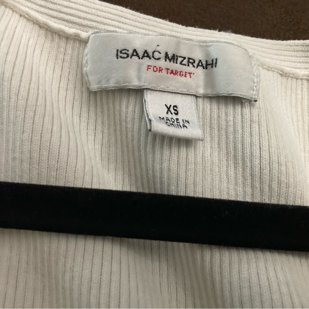 Isaac Mizrahi Cream Knit with Black Detail